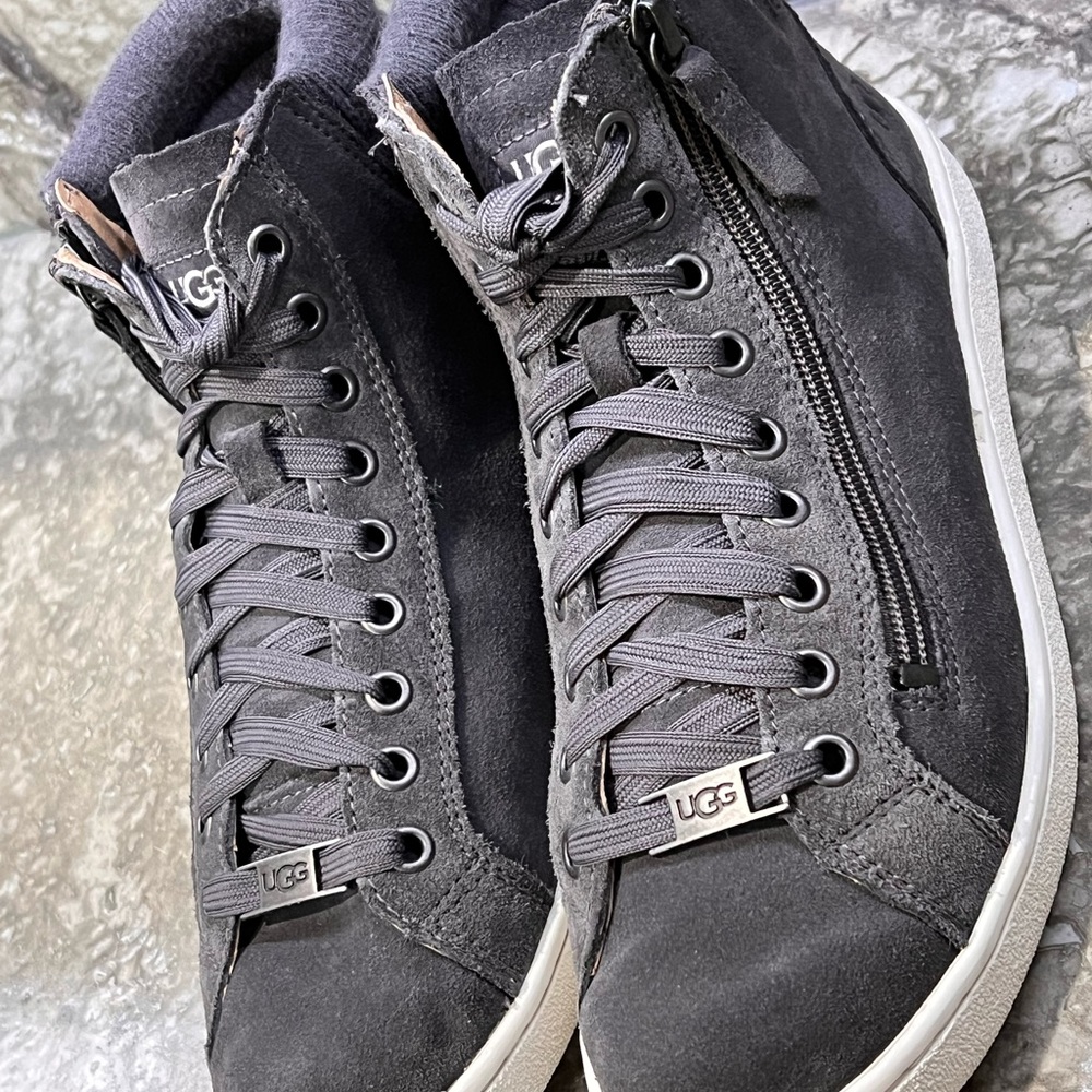 UGG Women's High-Top Sneakers in Grey Leather Europe-40